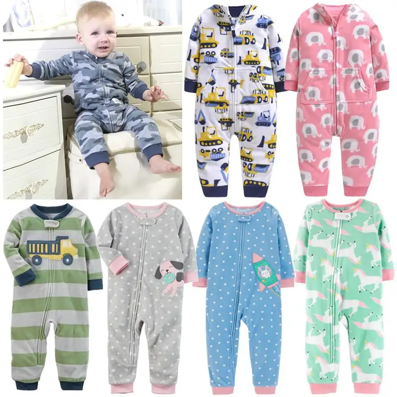 2022 Baby clothes bebes jumpsuit collar fleece newborn pajamas infants baby boys toddler coveralls outwear |