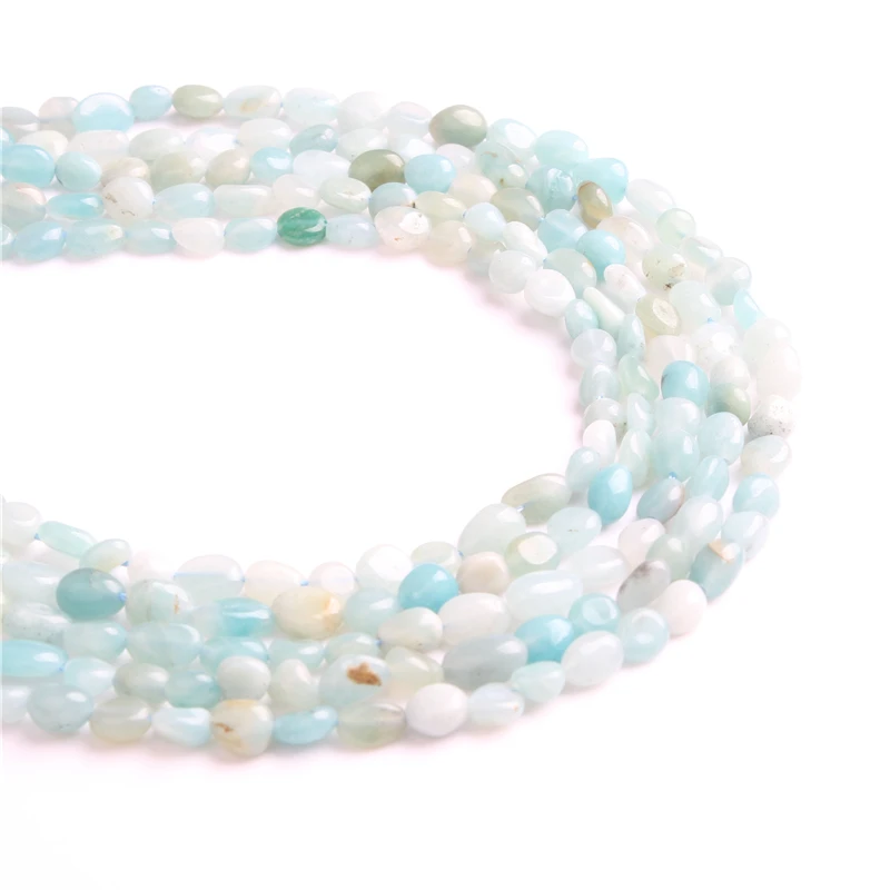 

Linxiang 6x8 8x10mm Natural irregular Amazon stone loose beads, used for jewelry DIY Stone Bracelet Necklace