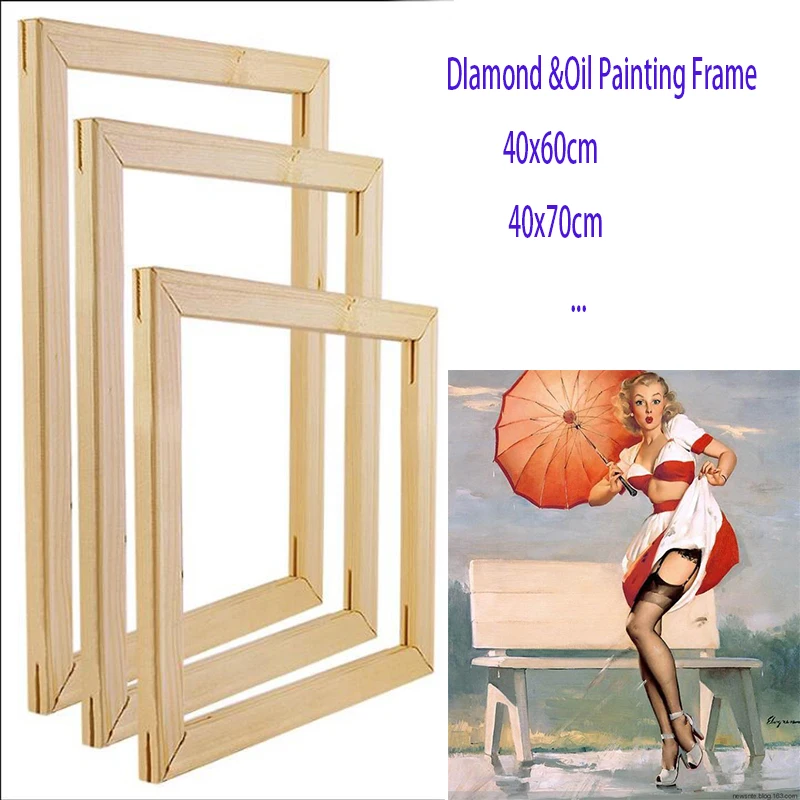 

40x70CM Wooden frame for canvas oil Painting by numbers diy frame for photo inner frame for wall home decoration