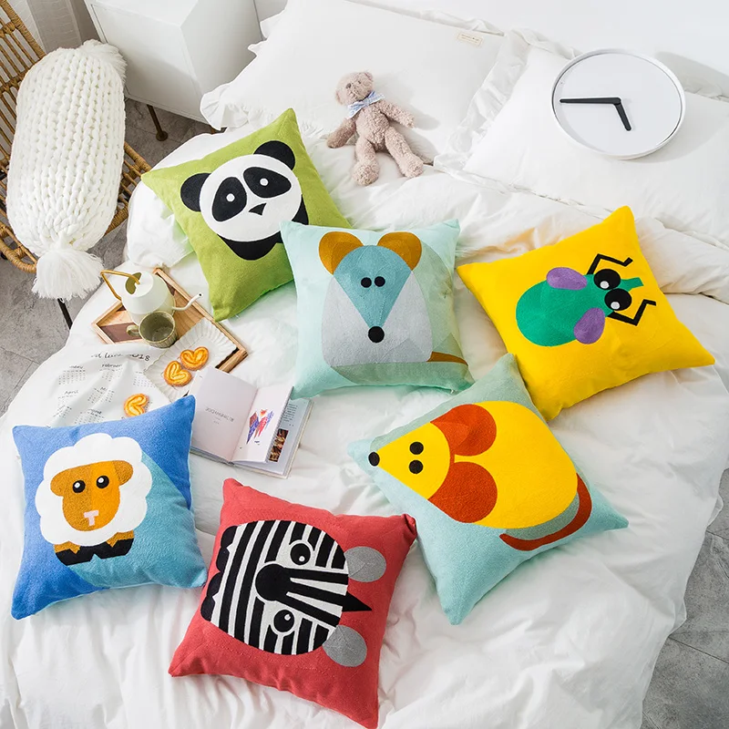 45*45 см вышитые вельветовые наволочки с рисунком милой панды и овечки betty boop