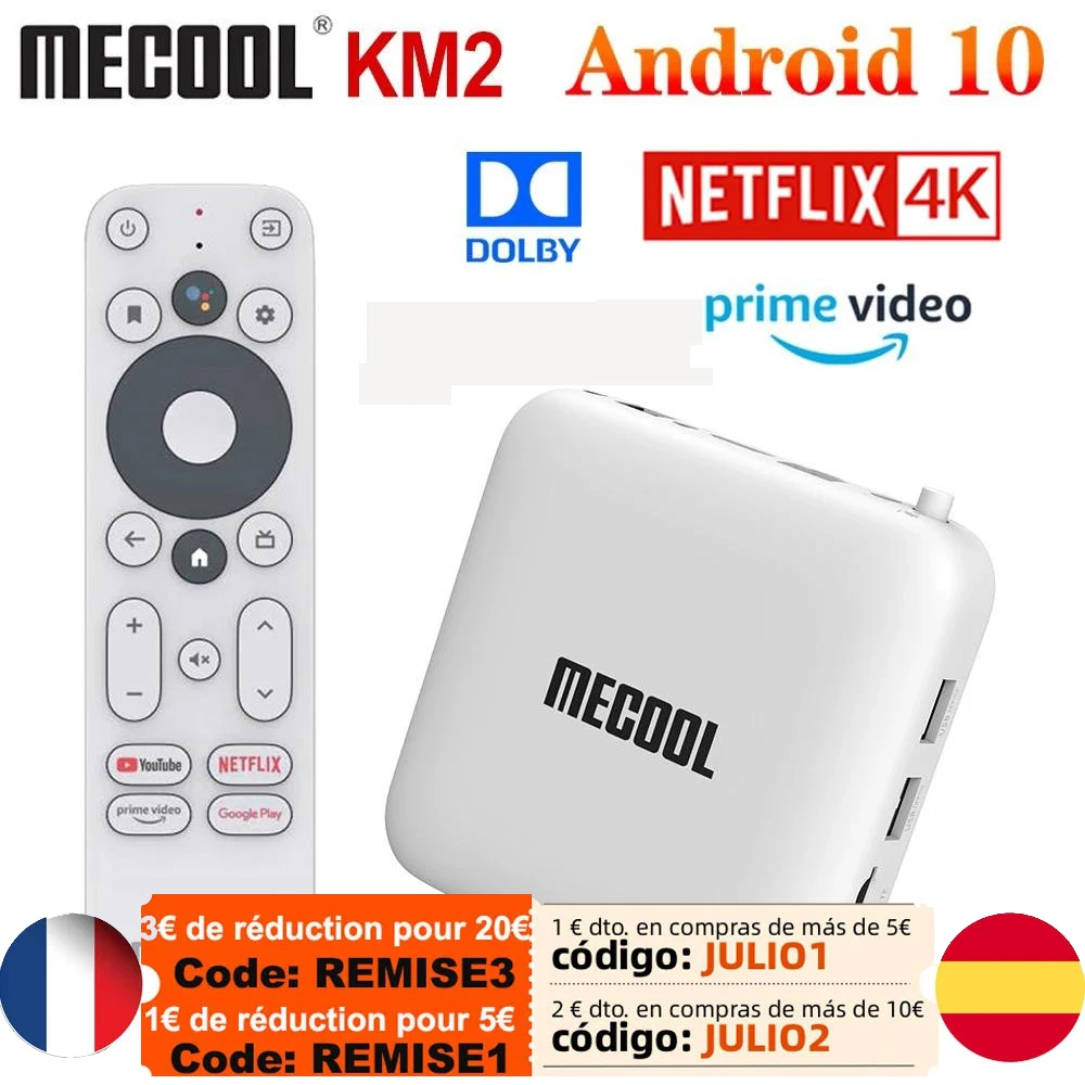 ТВ приставка Mecool KM2 4K Android для Netflix Amlogic S905X2 2 Гб DDR4 USB3.0 SPDIF 100 м LAN Wi Fi Prime Видео HDR 10