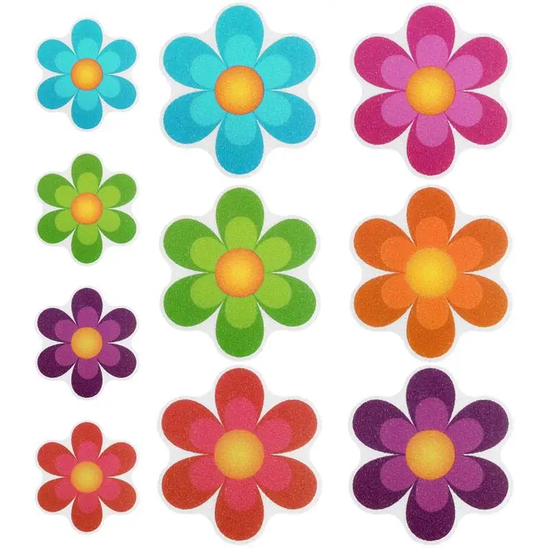 

TOPBATHY 10pcs Flower Anti Slip Self Adhesive Sticker Creative Decals for Bathroom Bath Tub Shower Surfaces
