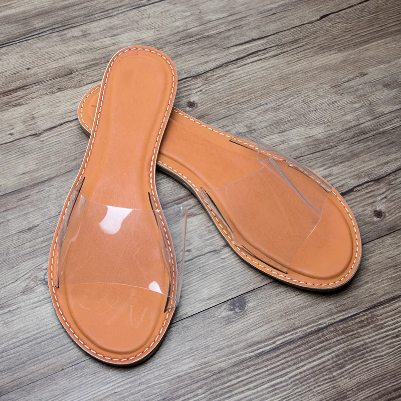 Шлепанцы женские из ЭВА прозрачная обувь с прозрачным верхом удобные короткие