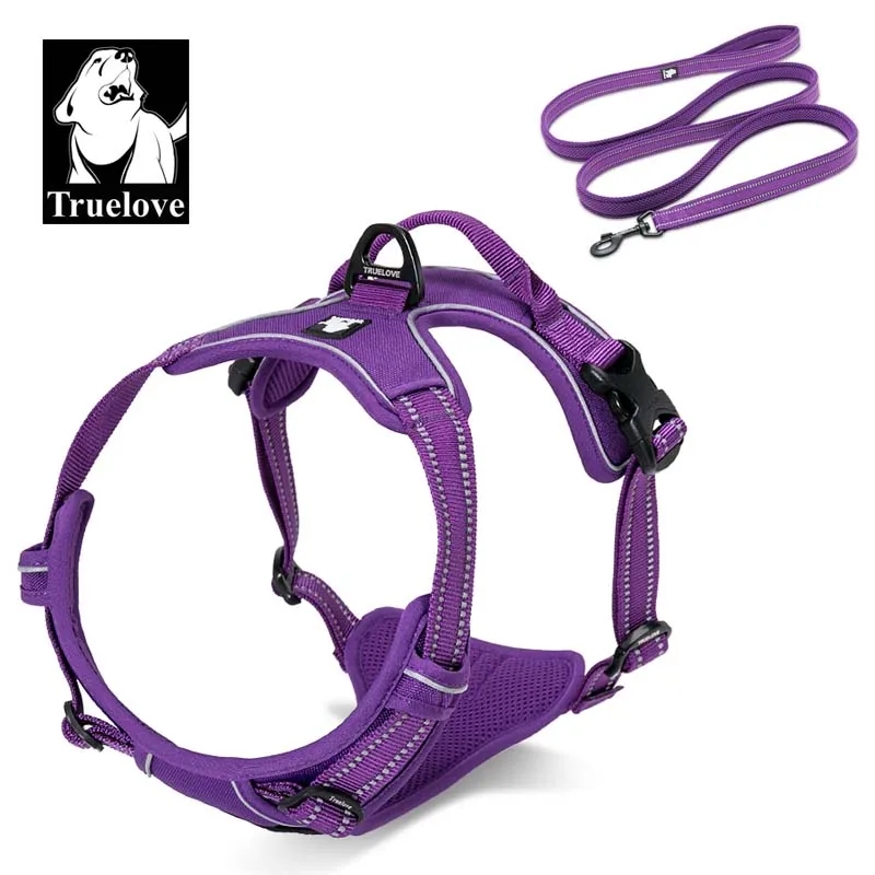 Purple Truelove не тянет собачий поводок и поводок набор светоотражающий мягкий жилет для чихуахуа поводок для собаки Прямая поставка - Цвет: Purple