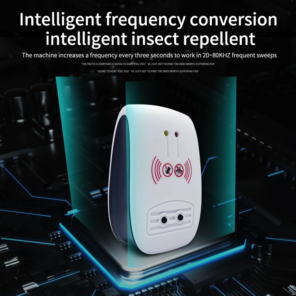 

Portable Mosquito Repeller Mouse Insect Control Indoor Ultrasonic Electronic Repellent for Household Bedroom Decoration