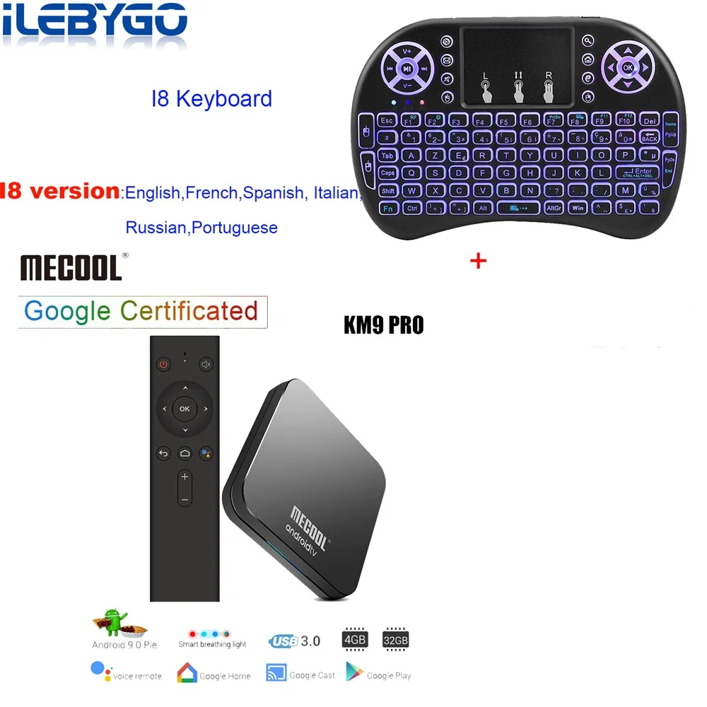 4GB 32GB I8 KM9 PRO ТВ Android tv 9,0 tv Box DDR4 4 Гб ram 32 ГБ rom Amlogic S905X2 Smart tv Box 2,4G 5G WiFi BT4.0 4K HD телеприставка - Цвет: 4GB 32GB I8