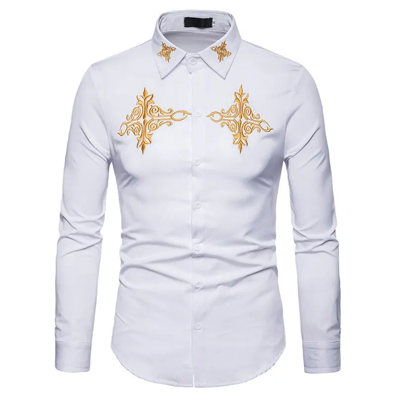 Now Men Hawaiian Shirt Fashion Streetwear Social Dress Male Casual Embroidery Printed Business Brand Tops Hip Hop Button | Мужская