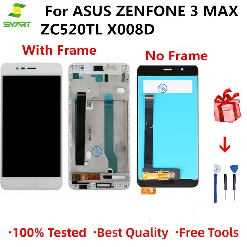 ЖК экран для ASUS ZENFONE 3 MAX ZC520TL X008D тактильный дисплей белый + рамка с рамкой в