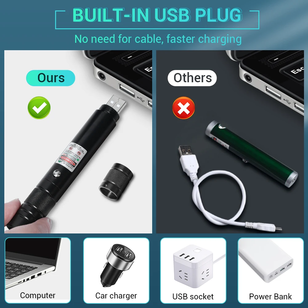 2000 м тактическая лазерная указка USB перезаряжаемая ручка лазерный фонарик