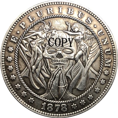 Hobo Nickel 1878 CC копия монеты доллара США Моргана 155|Безвалютные монеты| |
