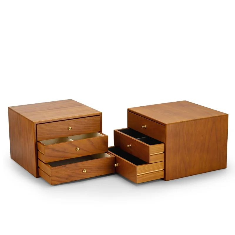 Oirlv Wooden 3 Layer Drawer Ring Earring Box Bracelet Bangle Box Necklace Box Jewelry Box Storage Case Jewelry Organizer