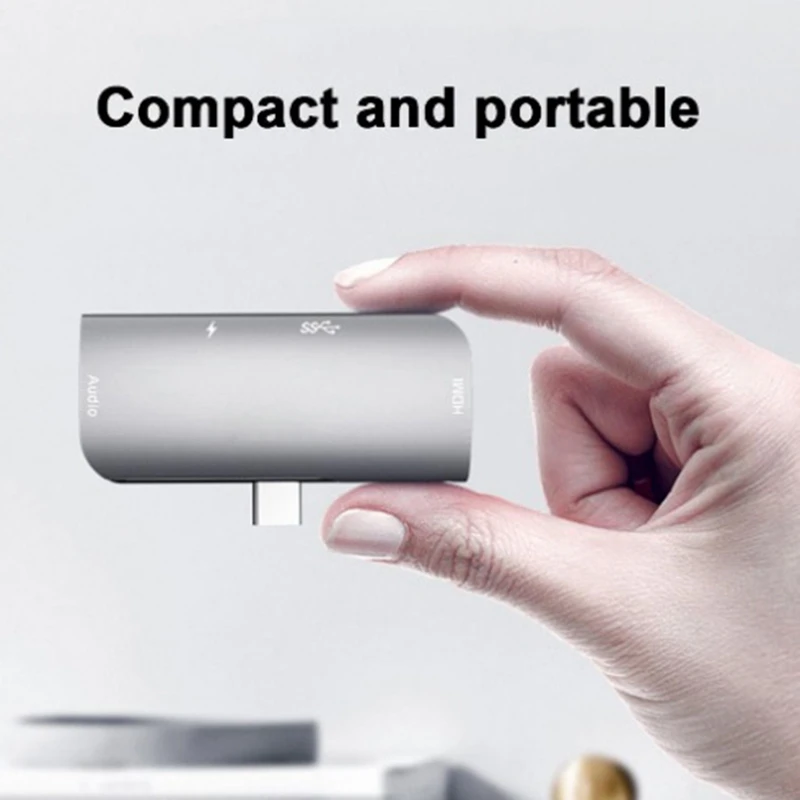 4 в 1 USB C концентратор type к Hdmi + аудио PD 30 Гц 3 5 мм Тип зарядный адаптер для Macbook iPad Pro