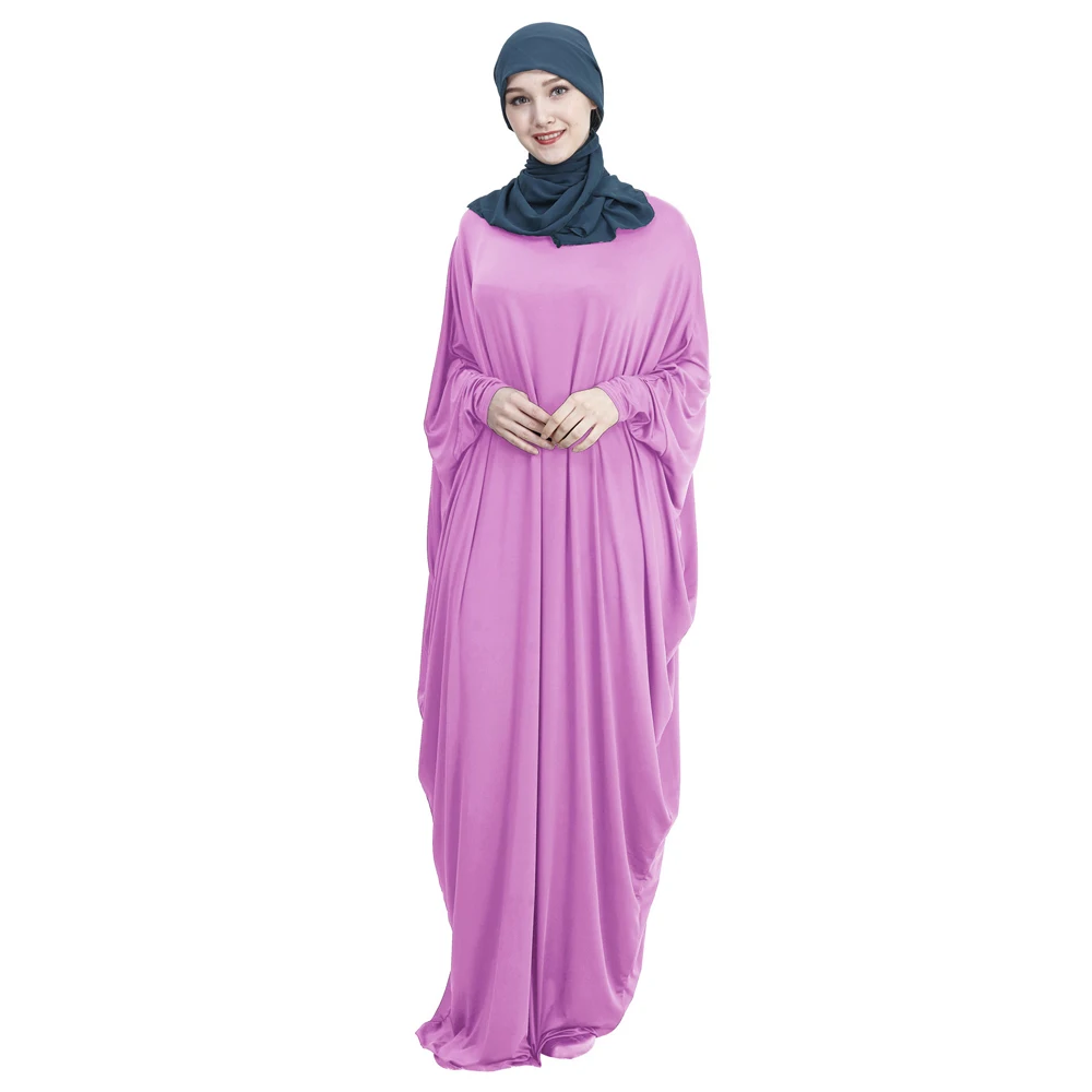 Fashion Women Prayer Long Dress Abaya Muslim Ramadan Maxi Kaftan Robe Islamic Loose Dubai Bat Sleeve Caftan Worship Clothing |