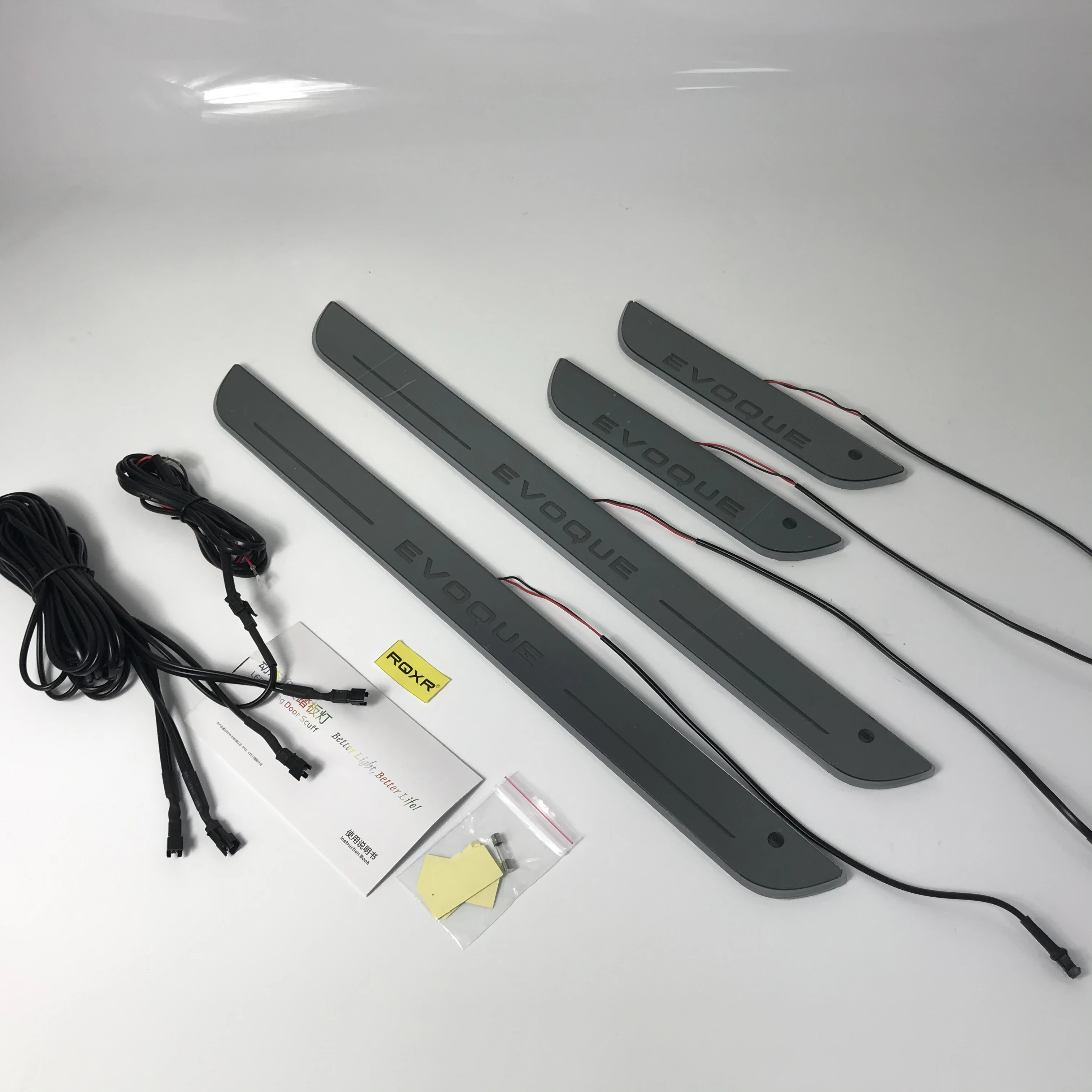 

RQXR led moving door scuff for land rover range rover evoque dynamic door sill plate flat lining overlay flow/fixed light