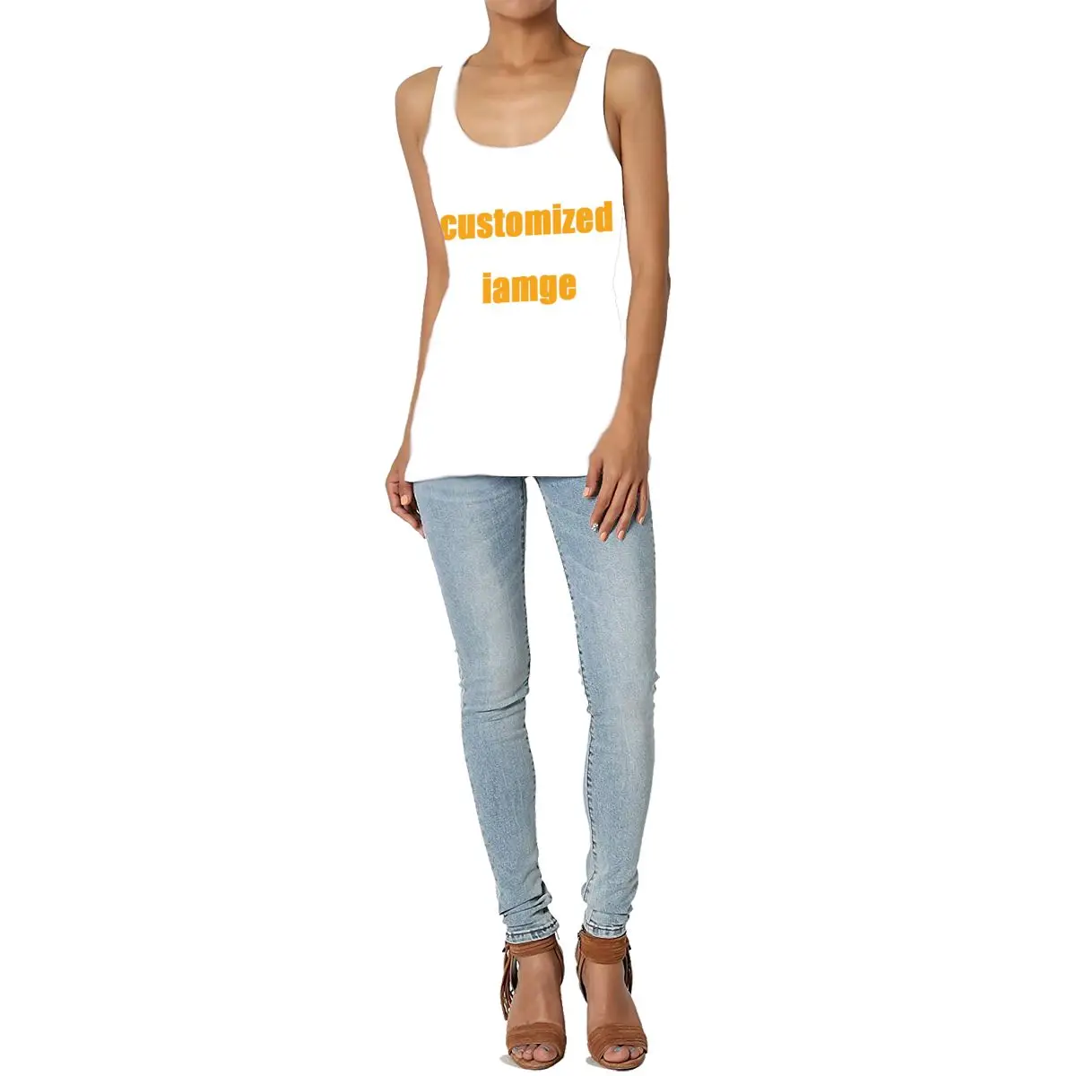 Женская модная рубашка с принтом на заказ круглым вырезом|Майки| |