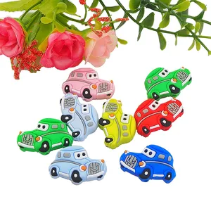 Ченкэй 50 шт. силиконовые бусины в виде автомобилей для детского кормления, соски-пустышки без добавления бисфенола А, сделай сам, успокаивающий кулон ожерелья и браслеты из игрушки аксессуары