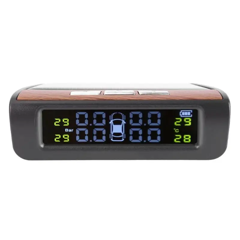 AN-06 Солнечный ЖК-дисплей автомобиля TPMS Авто Система контроля давления в шинах датчик температуры шин с 4 датчиками Высокоэффективная солнечная панель