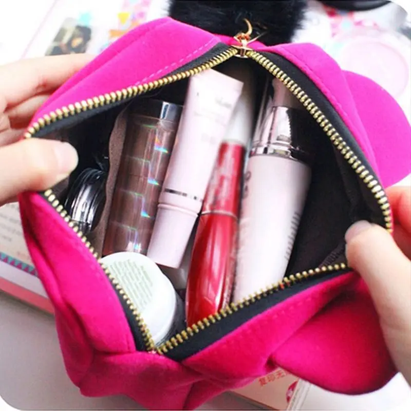 Оптовая продажа модные женские сумки для макияжа с кошкой девочек чехол хранения