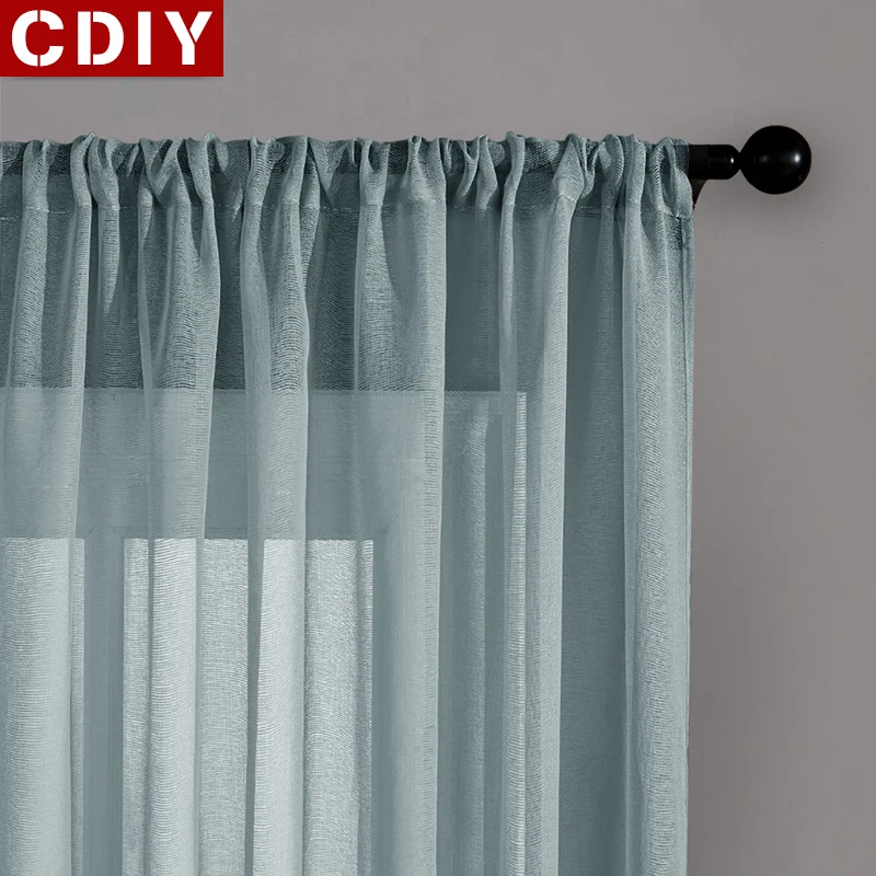 CDIY однотонная белая пряжа, тюль для гостиной, спальни, кухни, современные отвесные занавески, льняная вуаль, занавески на окна, на заказ