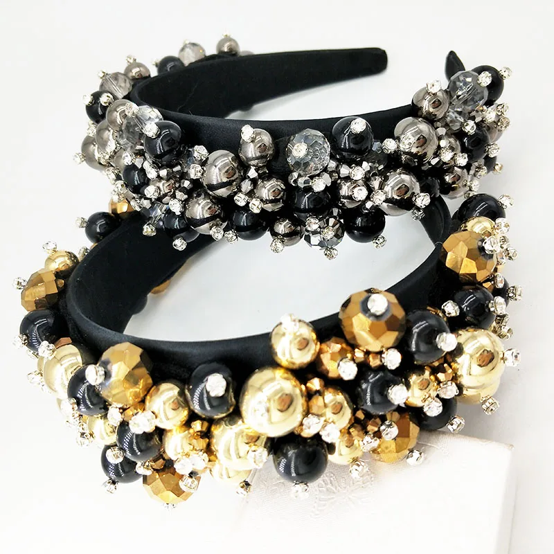 Головная повязка с бусинами в стиле барокко корона для девочки тиара принцессы