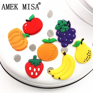 Одноразовая распродажа, 1 шт., украшение для обуви из ПВХ в виде фруктов, аксессуары для обуви яблокавиноградагруши для croc jibz, детский подарок на Рождество и вечеринку