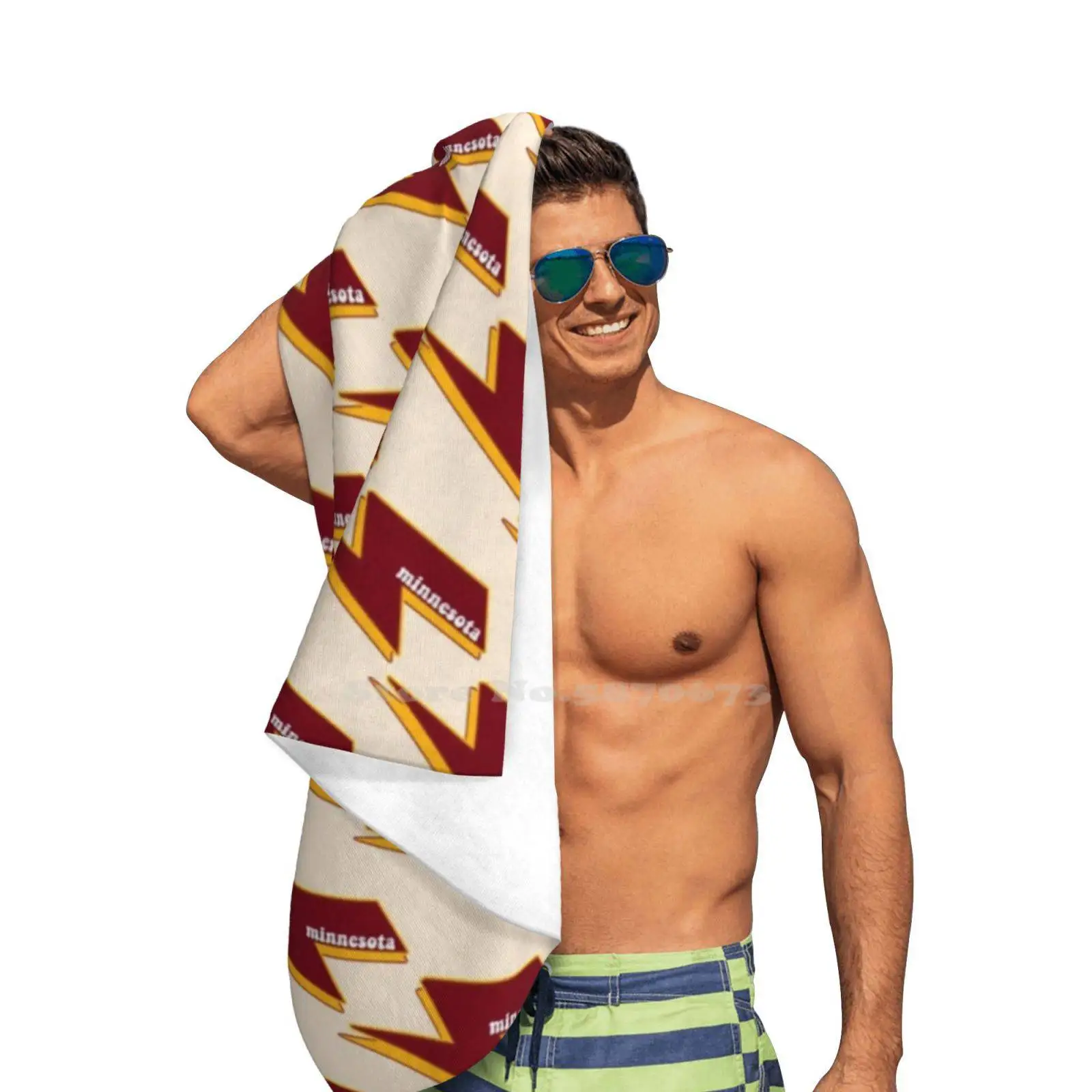 Модное мягкое банное полотенце Миннесота Университетский колледж Молния болта