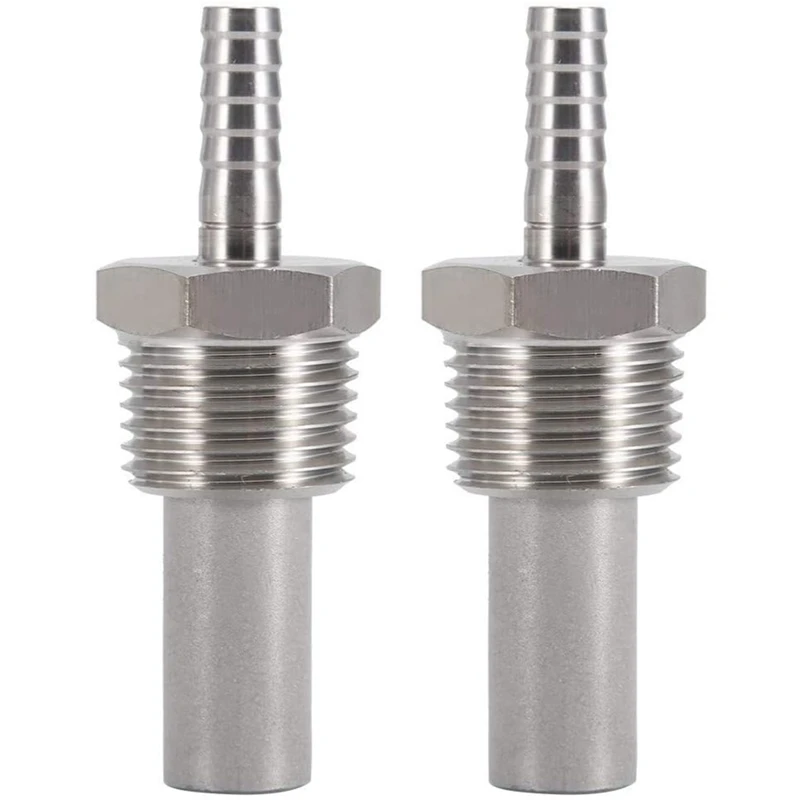 

2.0 Micrometre 1/2Inch MPT Oxygen Diffusion Stone-1/4Inch Barb Inline Carbonation Aeration Stone For Homebrew Wine Beer