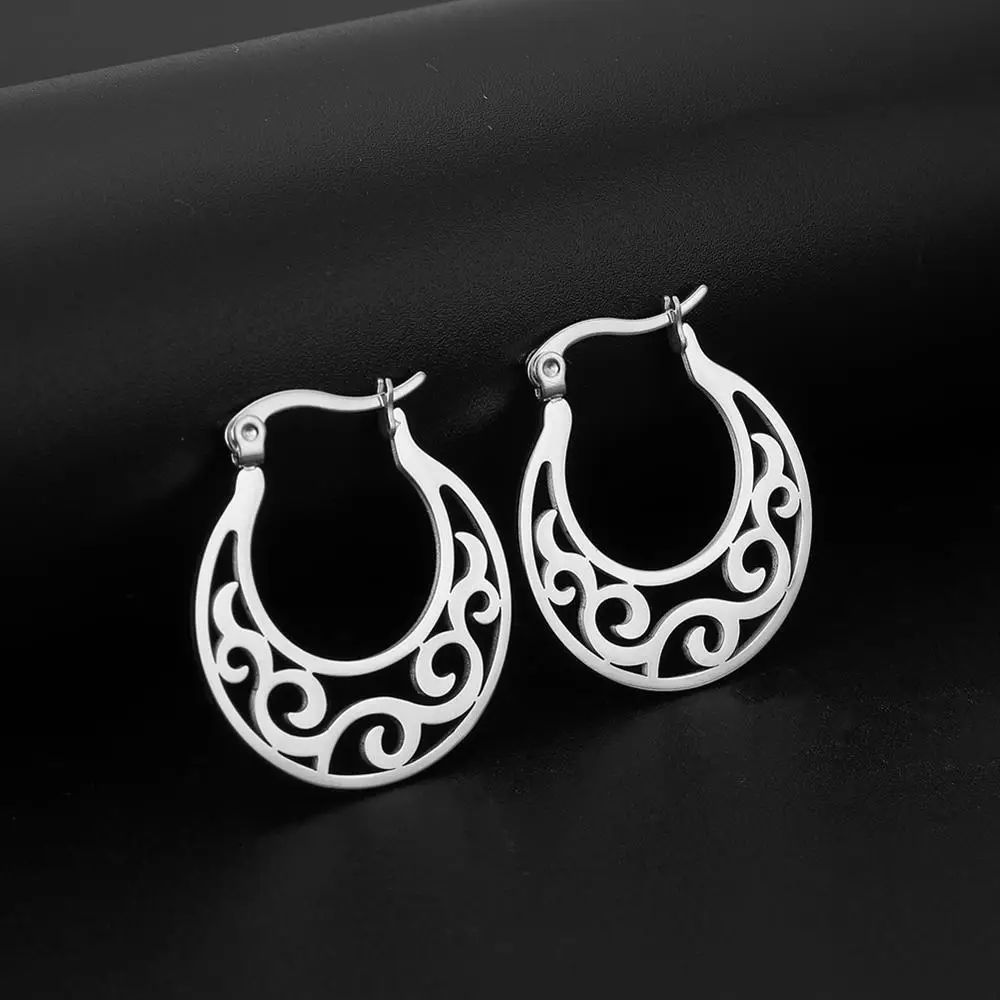 Серьги-кольца My Shape этнические винтажные большие Круглые из нержавеющей стали