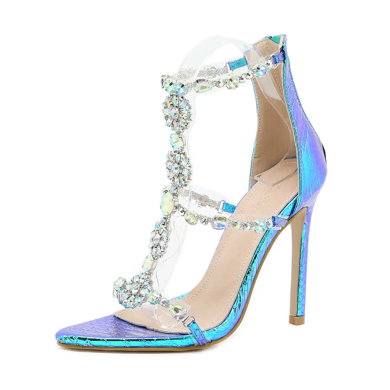 

Women Sandals High Heels Rhinestones Open Toe Party Shoes Fashion Sexy Nightclub Gladiator Sandal Big Size Sandalias