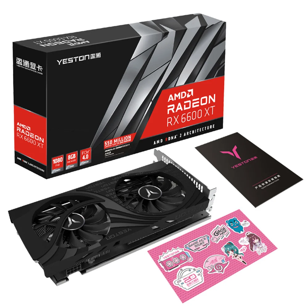 Игровая видеокарта Yeston RX6600XT 8 ГБ D6 GA GDDR6 4 0 бит 7 нм PCI-Express X DP + совместимая с HDMI