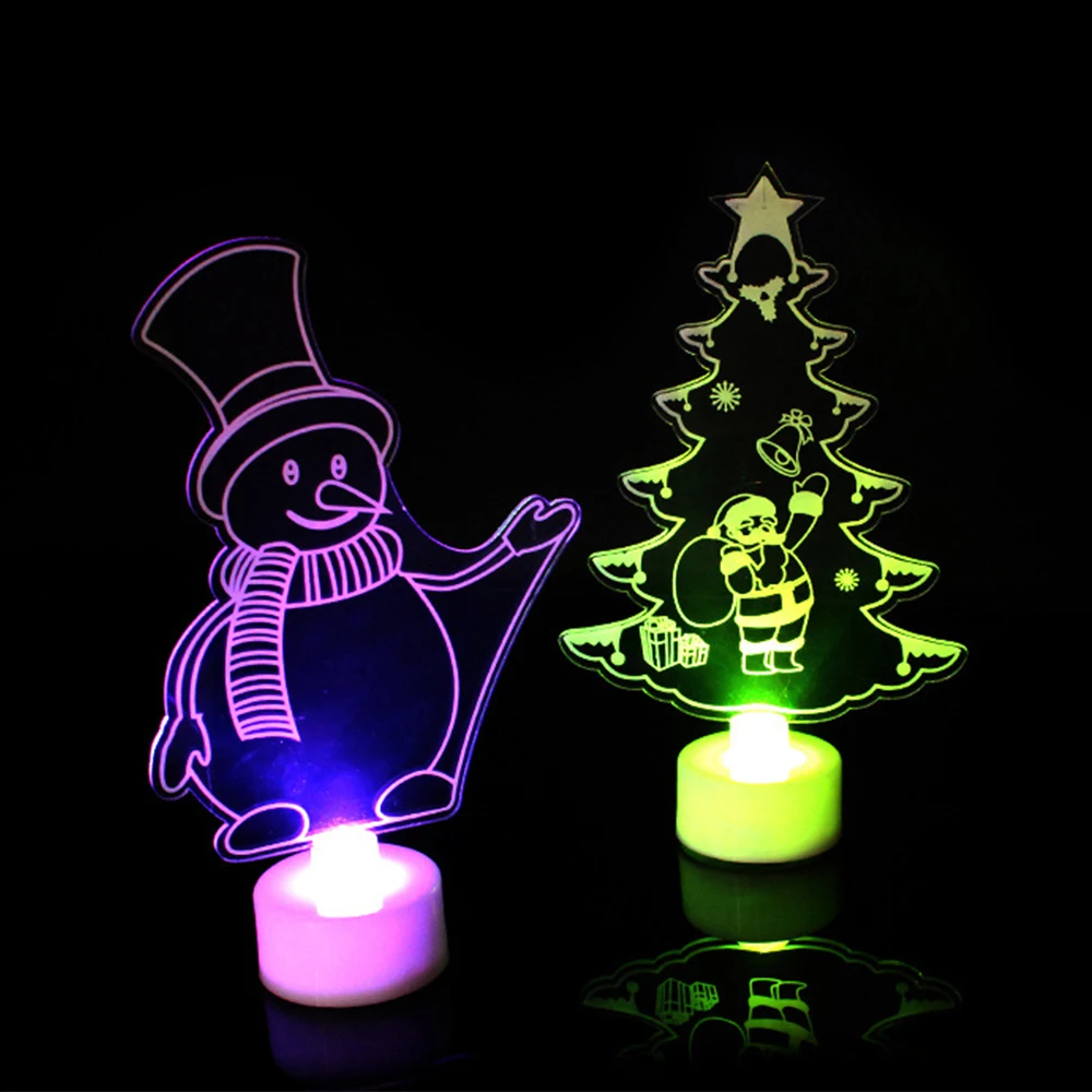 

Exquisite LED Night Light Color Changing Lamp Xmas Tree Creative LED Light Home Snowman Colorful Christmas Santa Claus