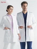 White gown oral pet hospital plastic surgery and beauty hospital work clothes for men and women long sleeve doctor's clothing
