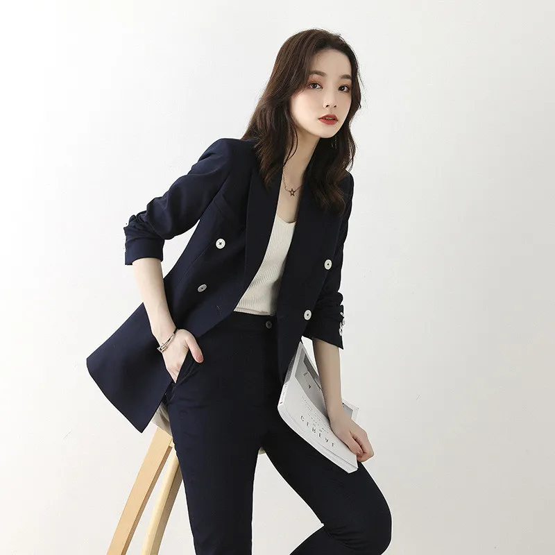 

2 piece set women new style female fashion casual temperament OL professional slim work clothes suit pants two piece set women