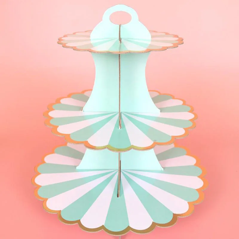 3 яруса подставка для кексов новейшая картонная торта слоя сделай сам Подарочные