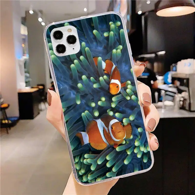 

Cute Clownfish Phone Case for iphone 11 12 Pro Max Clear Cover Xs X XR 7 8 6 6S Plus 5 5S SE 2020 Fundas Coque Etui