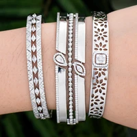 missvikki trendy charm mix match stackable bangle ring for women bridal jewelry sets wedding ladies perfect gift high quality