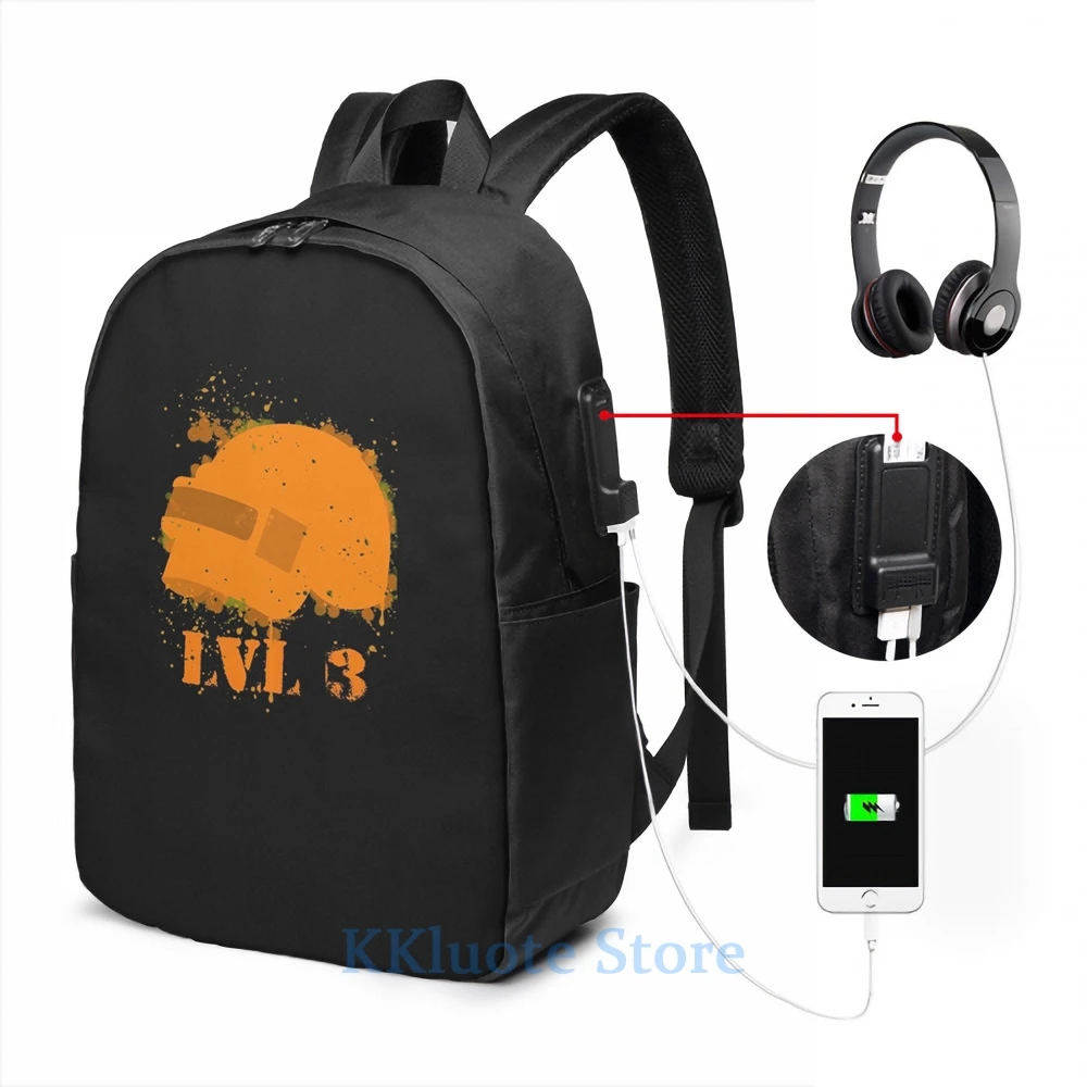 Забавный Графический шлем с принтом (уровень 3) PUBG USB зарядка Рюкзак Мужские