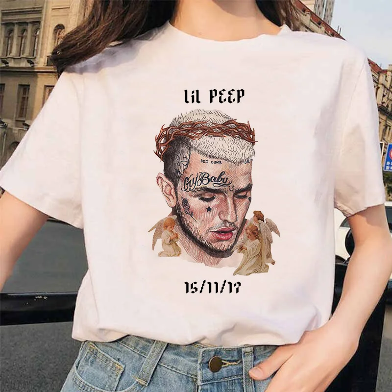 Lil Peep Rapper футболка Rap хип-хоп kawaii Girl Женская Футболка harajuku 90s Корейская винтажная Tumblr футболка с графическим рисунком женские топы