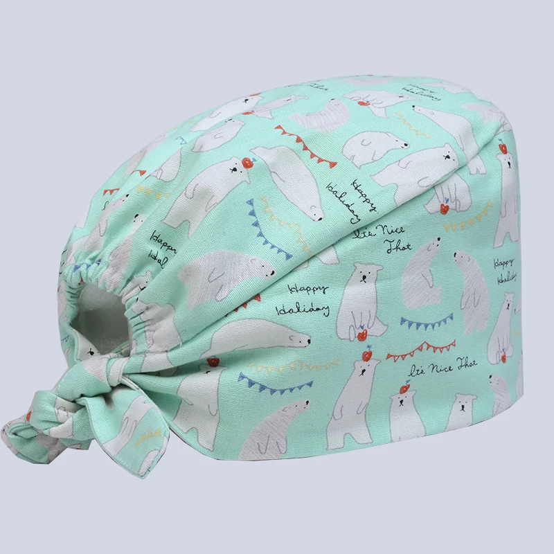 Шапка с узором белого медведя скрабы повязкой на голову для мужчин женщин 100%