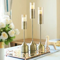 metal luxury candle holders glass elegant simple wedding table centerpieces candle holders centro de mesa gold home decor bs60ch