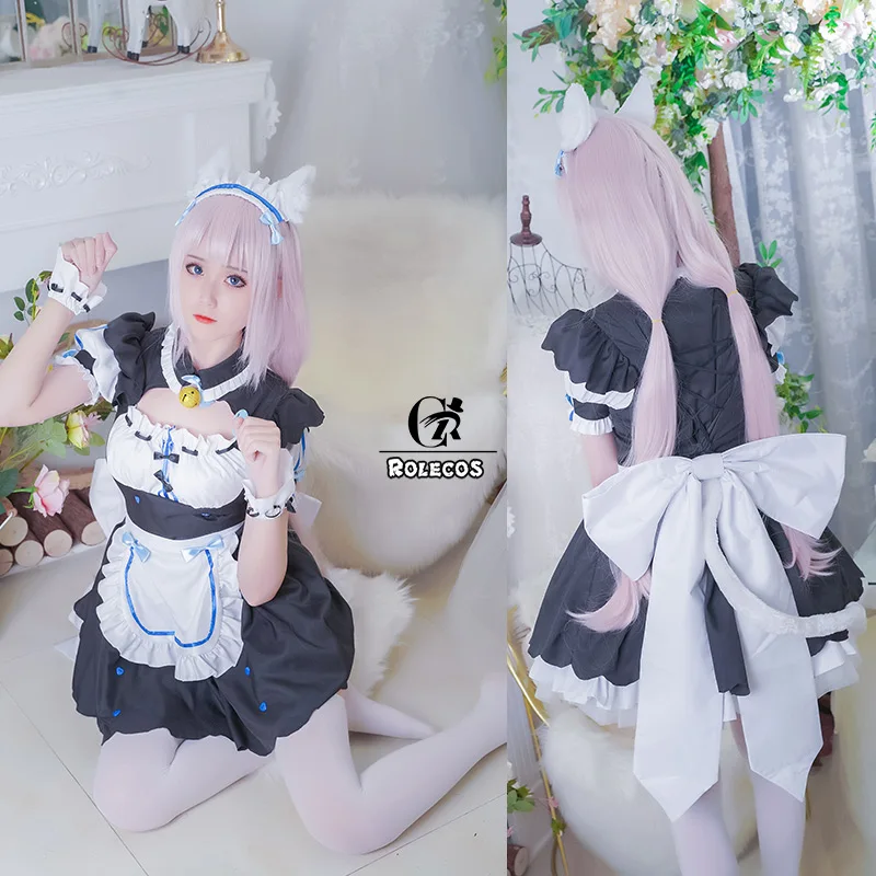 ROLECOS Nekopara Косплэй костюм Chocola ванили платье горничной кошка Neko вечерние