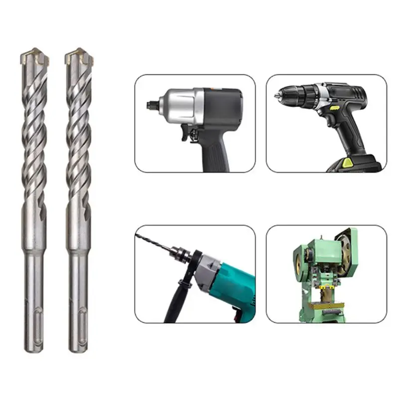 

9 Pcs/Set Round Shank Cross Electric Hammer Drill Bit Set for Wall Concrete Drilling Hole Saw Kit