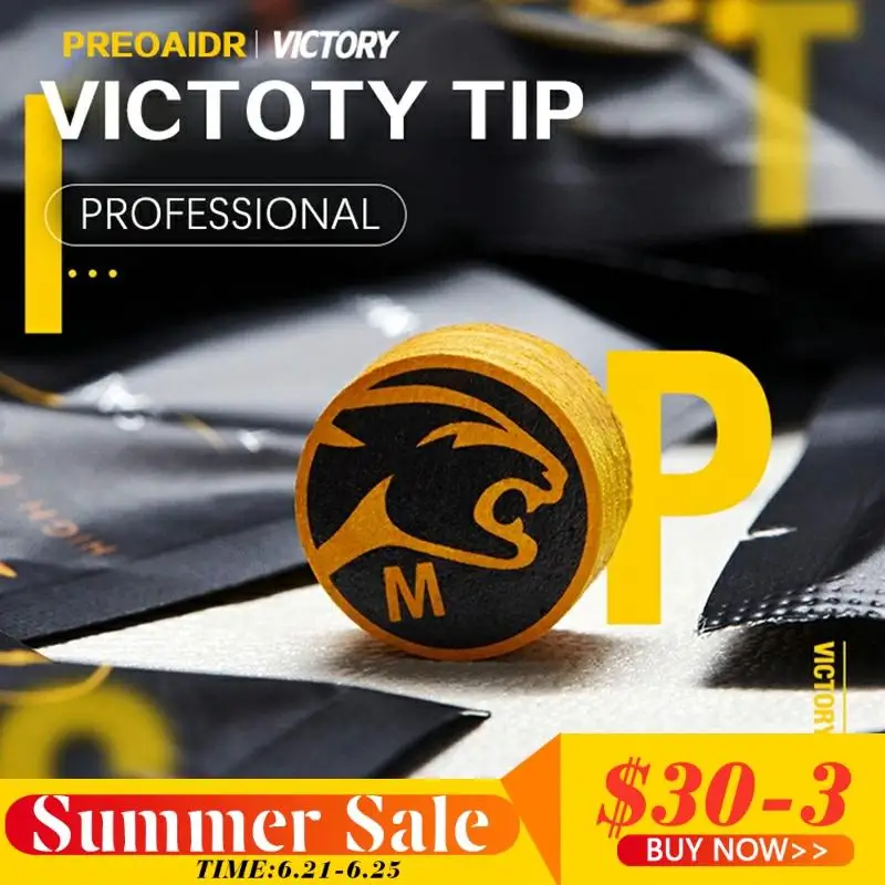 

PREOAIDR Victory Tip Billiard Cue Tips 14mm H/M/S Yellow 8 Layers Tips Pool Cue Kit Tips 2pcs/Box Billiard Accessories Cue Tips