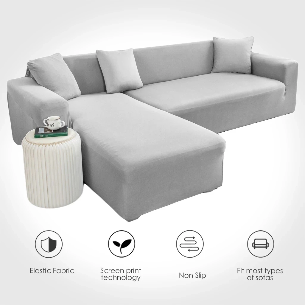 

Solid Color Sofa Cover Big Elasticity Stretch Couch Cover Sofa Corner Sofa Towel Furniture Cover 1/2/3/4 Seater