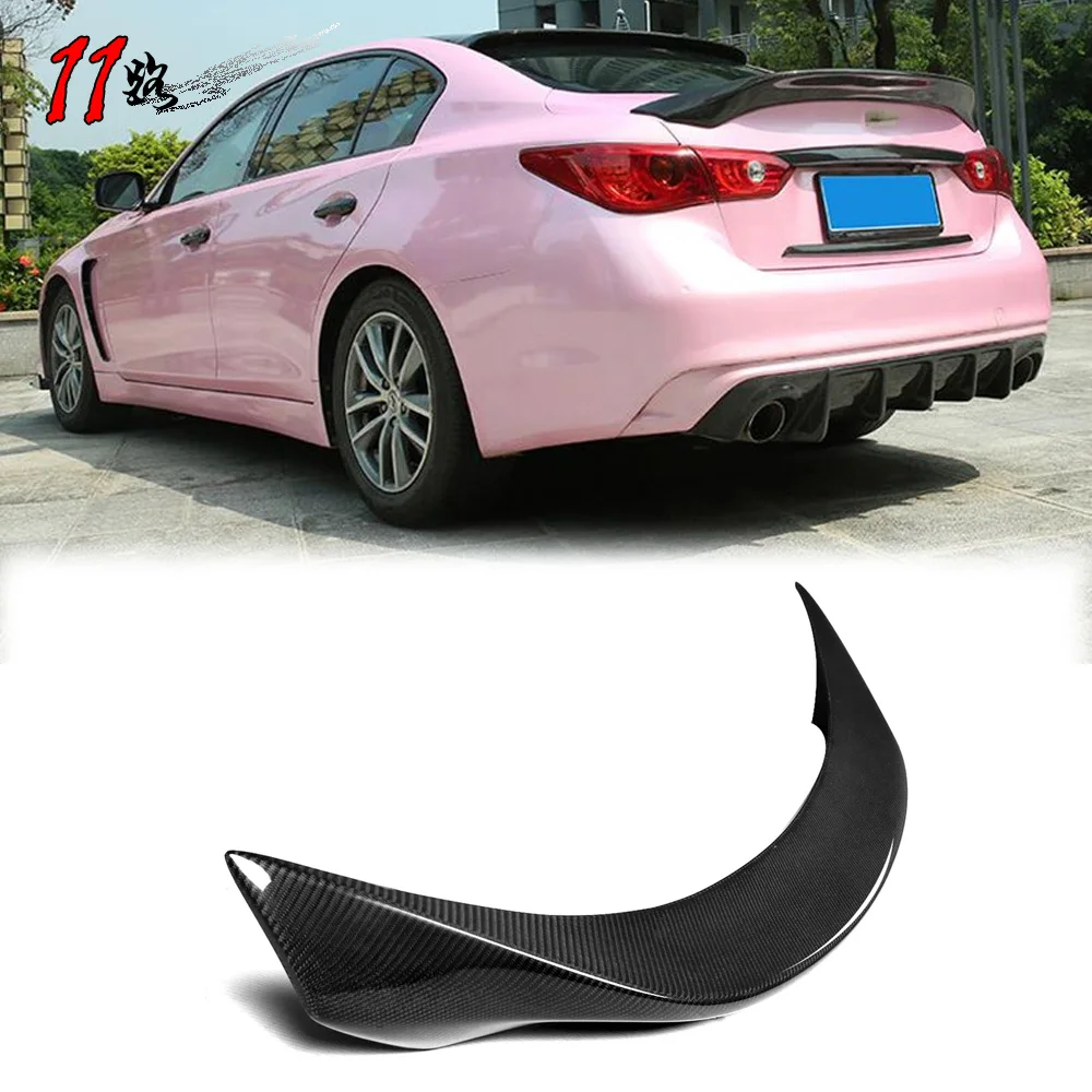 

Для Infiniti Q50 2014-2018 Настоящее углеродное волокно автомобильный спойлер крышка багажника