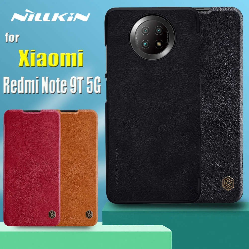 

for Xiaomi Redmi Note 9T 5G Note9T Case Nillkin Luxury Genuine Soft Leather Flip Card Pocket Wallet Business Cover Funda Coque