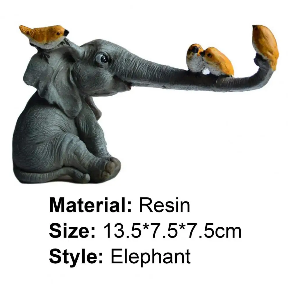 

Hot Sales Elephant Figurines Vivid Decorative Resin Patio Lawn Elephant Sculpture for Home