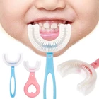Детская U-образная зубная щетка, Детская U-образная зубная щетка 360 градусов, Детская Силиконовая зубная щетка для детской чистки