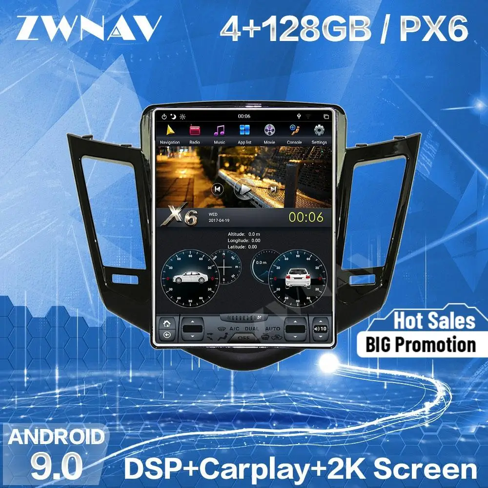 128 Гб экран Тесла Carplay для 2008 2009 2010 2011 2012 Chevrolet CRUZE Android плеер GPS блок Авто аудио