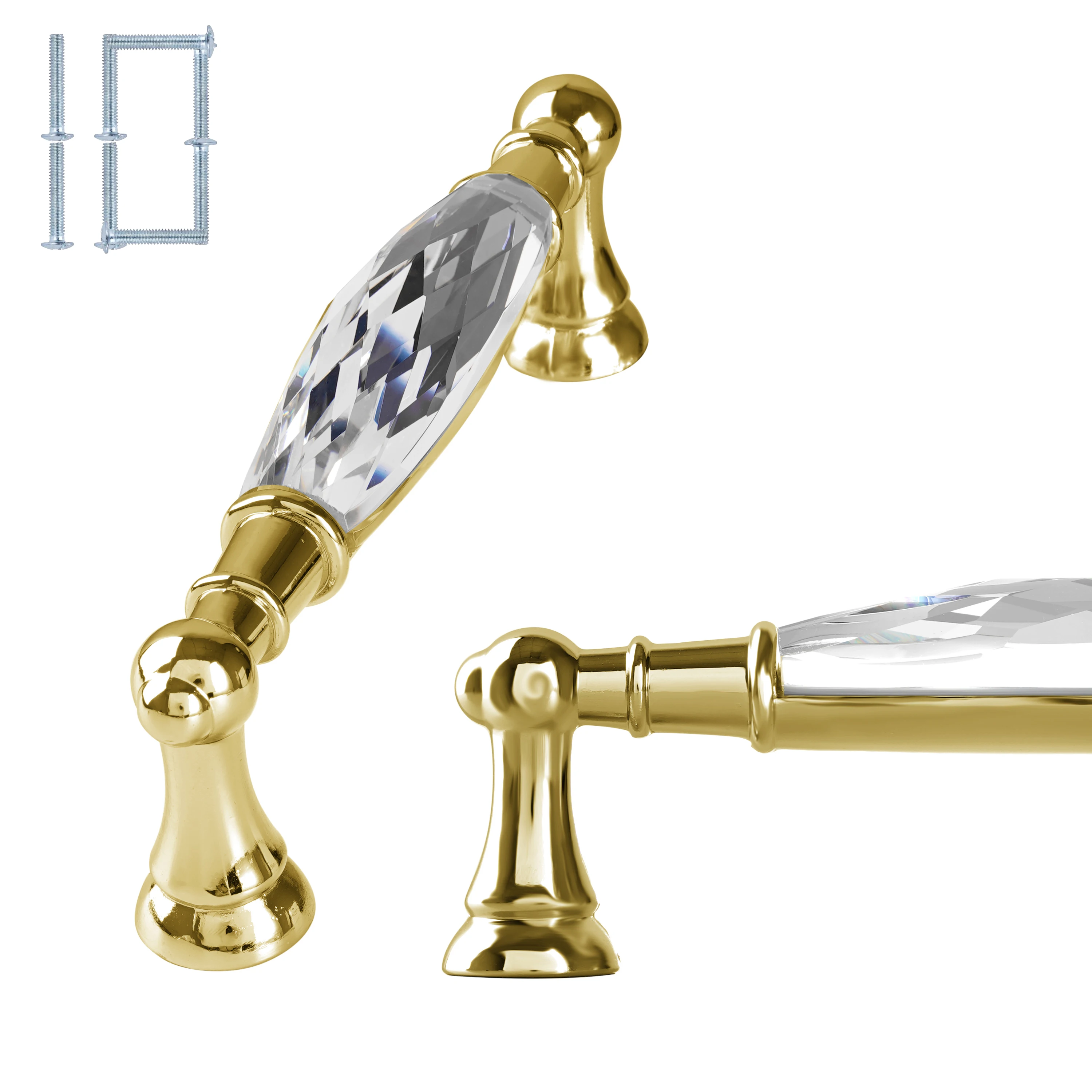 10 pieceslot wardrobe cabinet kitchen pull handle crystal handles for furniture crystal knobs drawer gold home decoration free global shipping